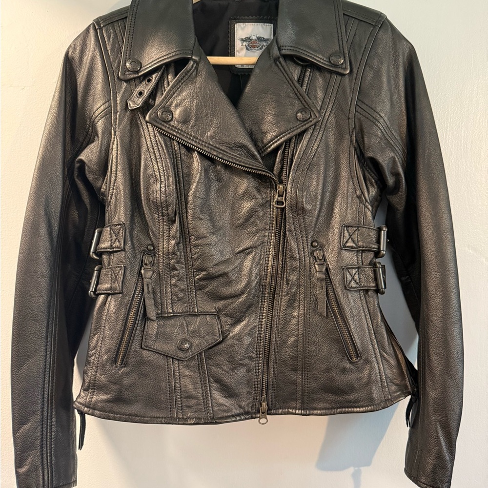 Harley-Davidson Women's Faircrest Classic Black Leather Riding Jacket  XS NEW